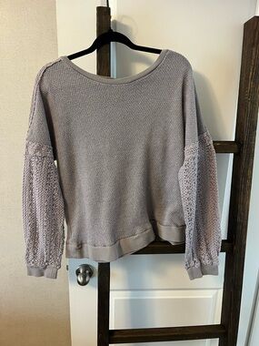 Umgee Lavender Scoop Neck Pullover Sweater
